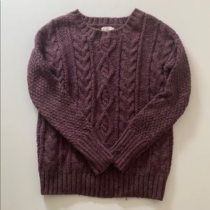 Purple cable knit sweater